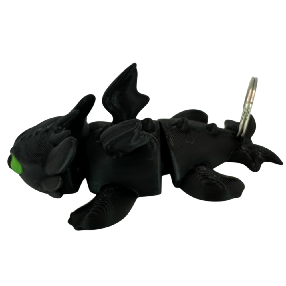 Toothless Dragon Keyring - Flexible - Black Wing 5 Toothless Dragon Keyring - Flexible - Black Wing