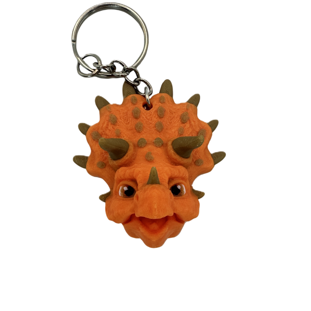 Triceratops Head Keyring