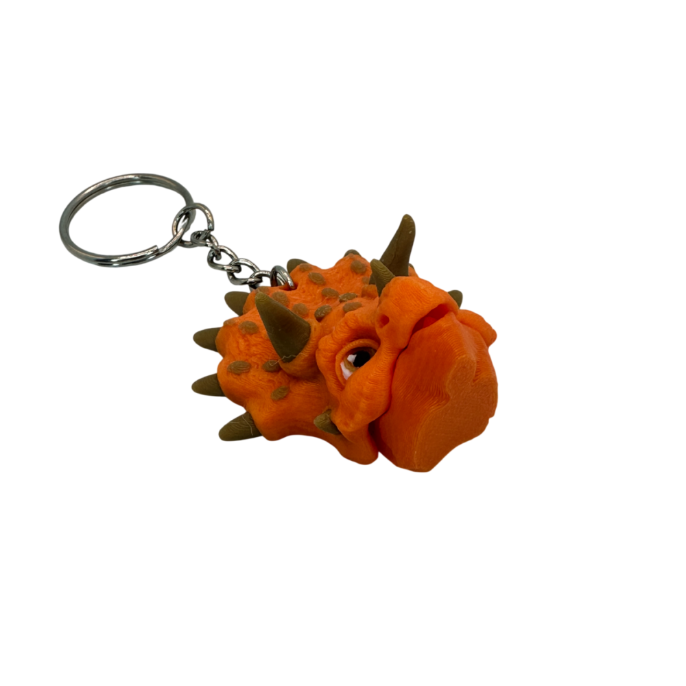 Triceratops Head Keyring