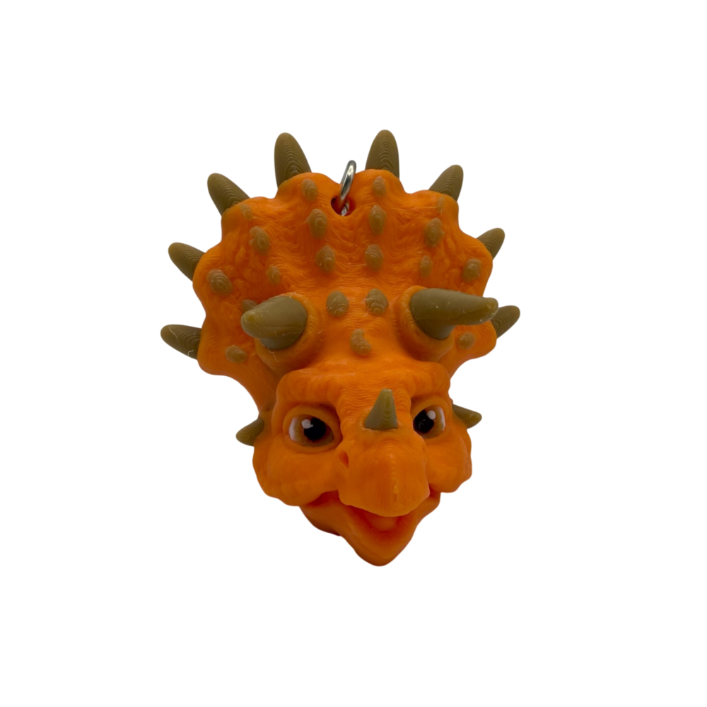 Triceratops Head Keyring